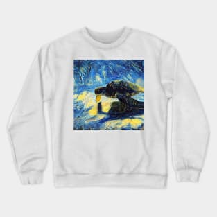 Cute turtle painting (sea turtle, ocean, sea and beach) Crewneck Sweatshirt